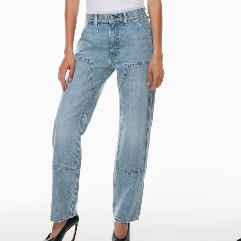 Denim Forum Light Blue Straight Leg Jeans /Lou Low Rise Carpenter